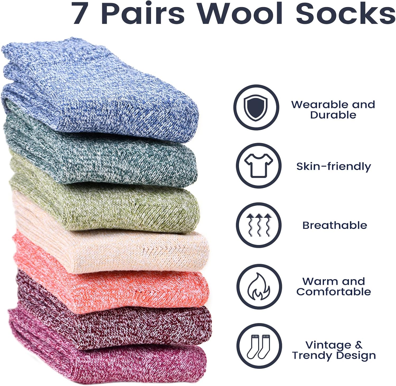 Detalle 2 de Clothirily Wool Socks, Thick Soft Winter Socks ⚙