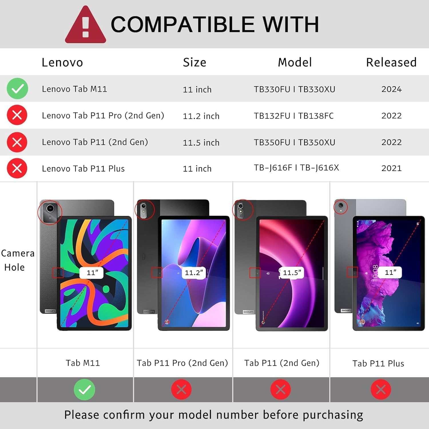 Detalle 2 de BOLELAW Hülle Lenovo Tab M11 11 Zoll 2024
