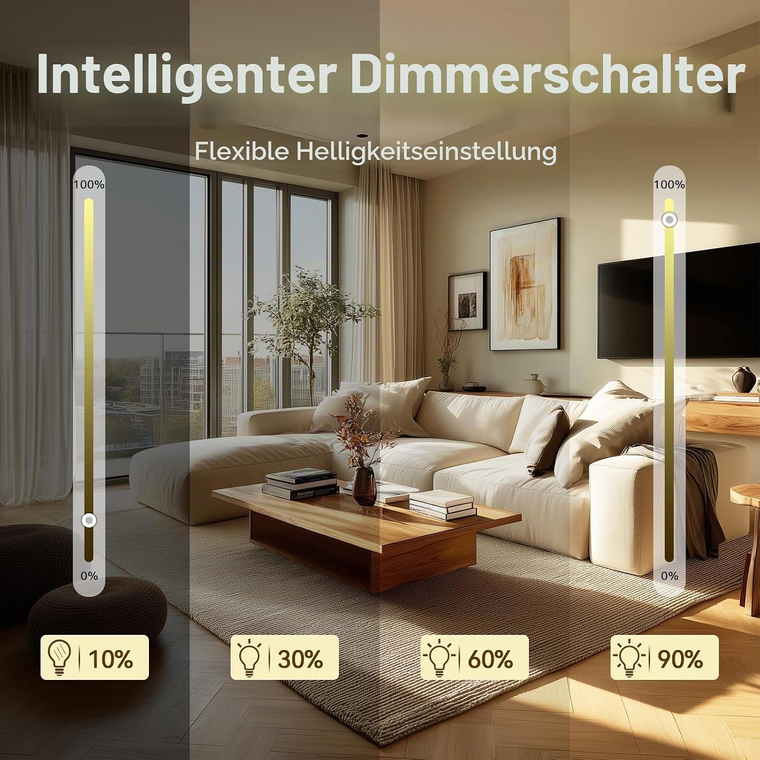 Thumbnail 2 de BSEED Dimmer Smart Alexa Lichtschalter 300W – 1 Fach, Touch, WIFI Wandlichtschalter