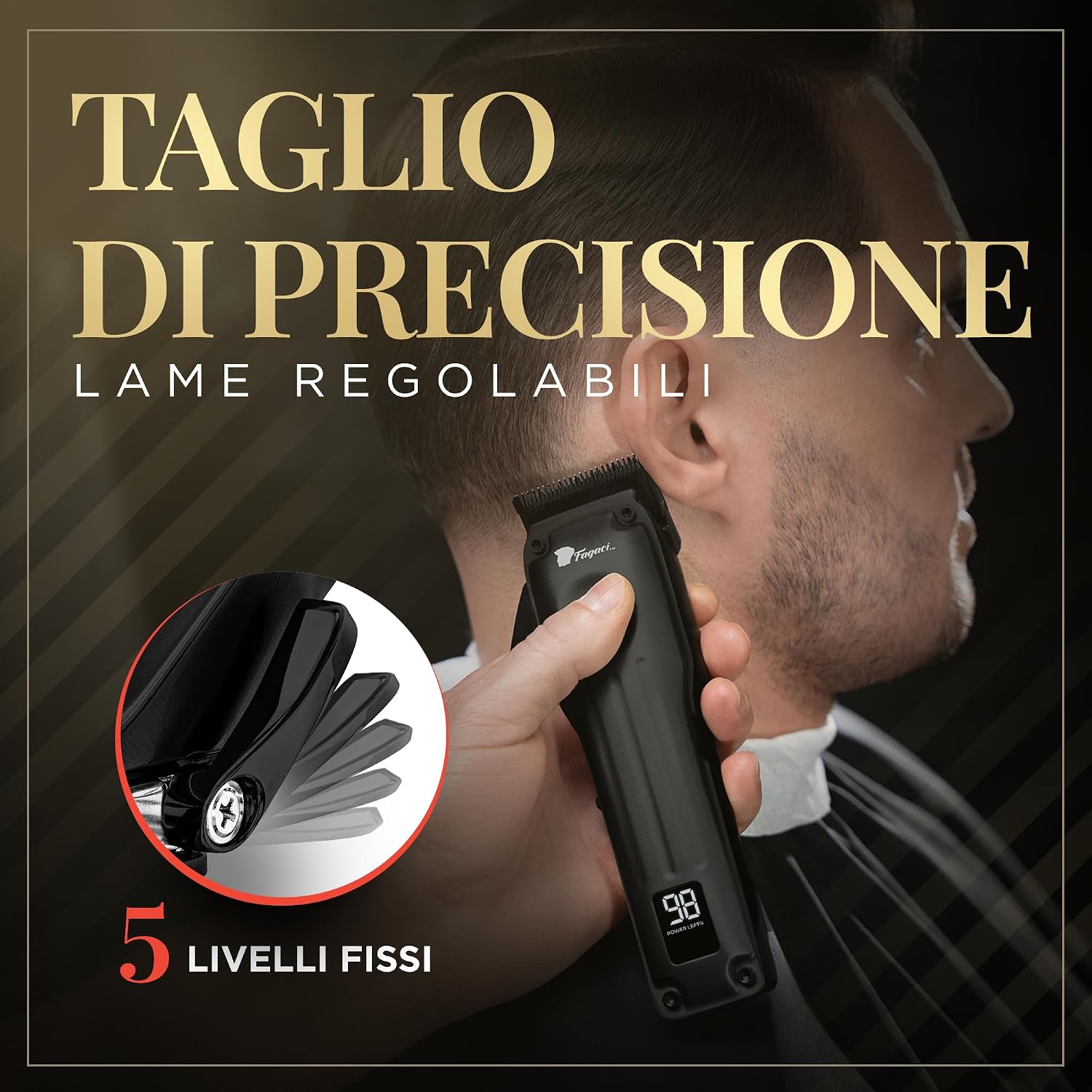 Thumbnail 4 de Fagaci Tagliacapelli Uomo Professionale Fusion con 2 Lame: Fade & Taper, 5x Affilatura più Duratura