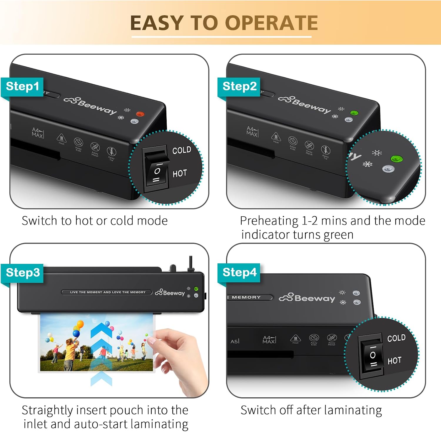 Thumbnail 5 de BEEWAY A4 Laminator 320mm/min