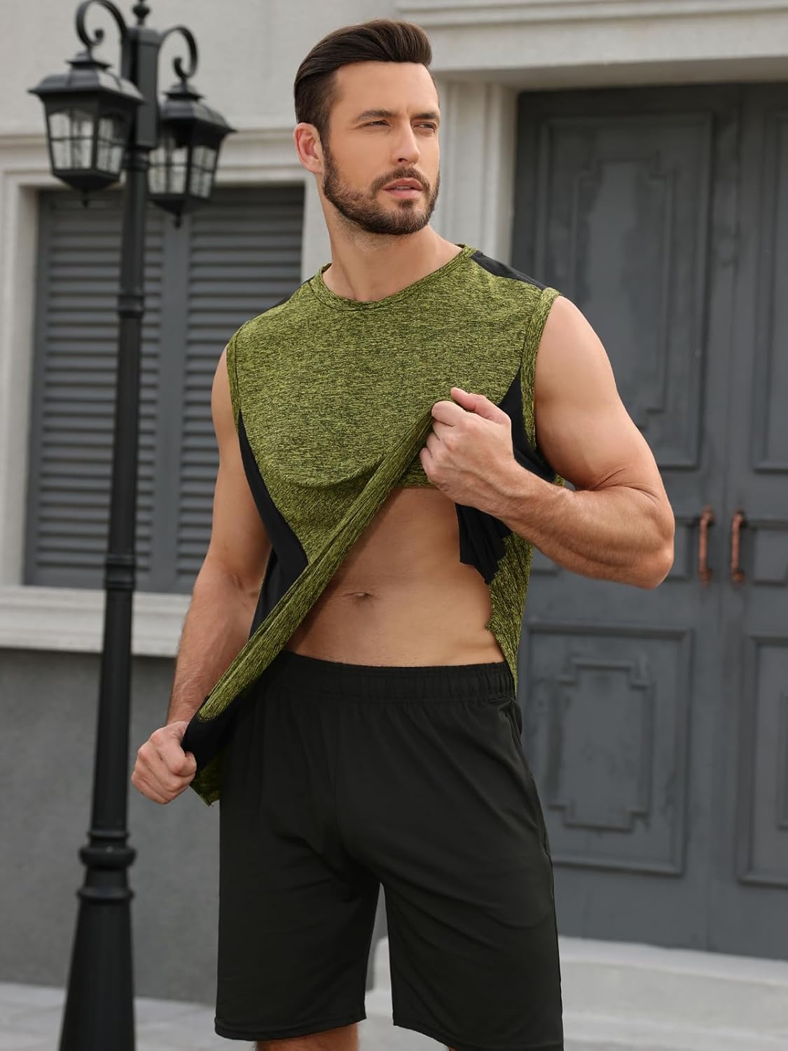 Detalle de Komfokore Herren Tank Tops 1/4er Pack – Atmungsaktive, schnelltrocknende Muskelshirts