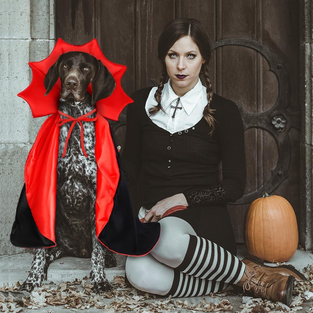 Thumbnail 6 de Vellibring VB-US-HA194M1P1 Dog Vampire Cape, Adjustable Red-and-Black Costume