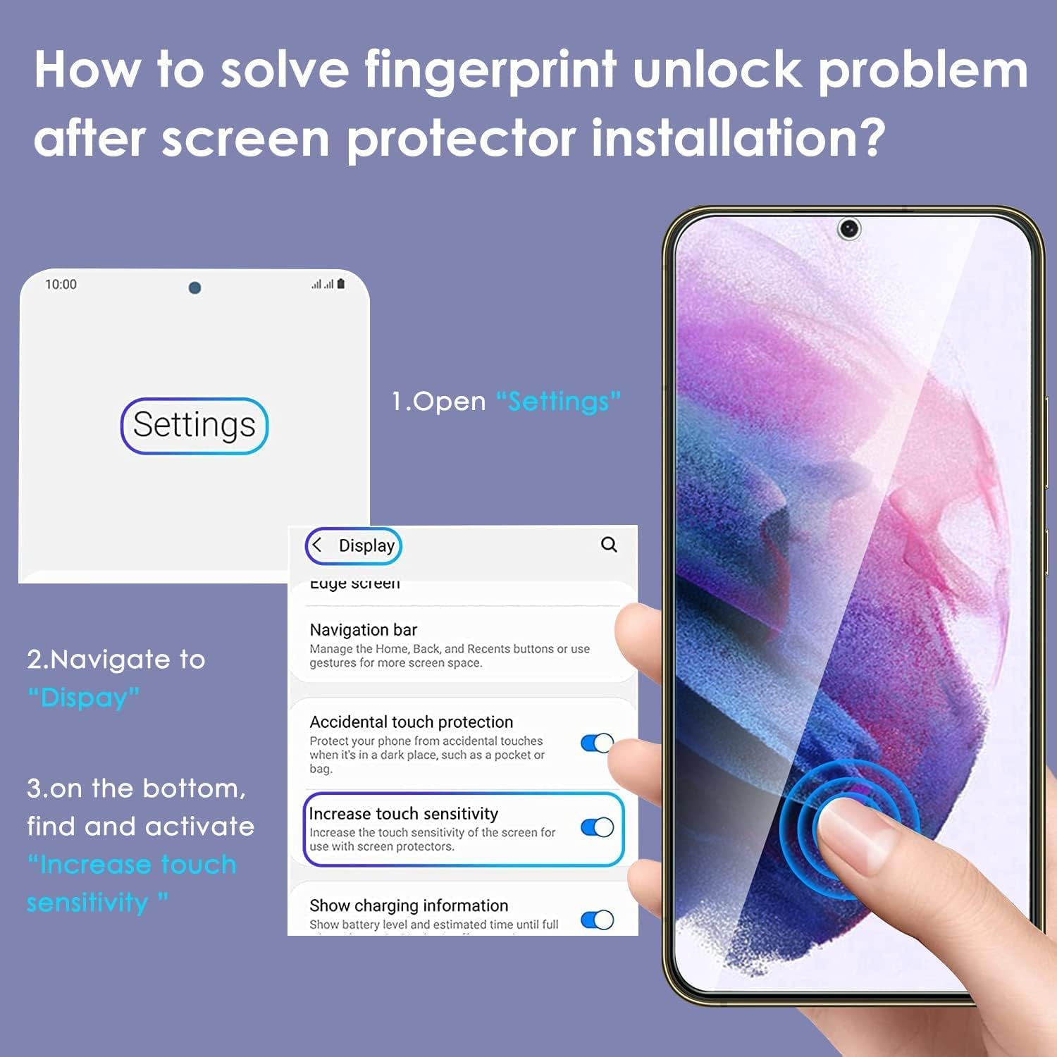 Detalle de iVoler Custodia Cover per Samsung Galaxy S22 5G/4G con 2 Pellicole in Vetro Temperato – Trasparente, Ultra Sottile e TPU Morbido