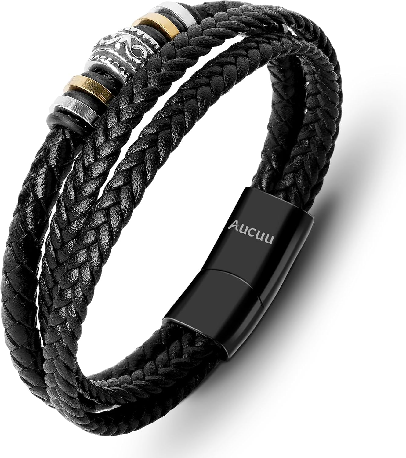 Thumbnail 5 de Aucuu Pulsera de Cuero Trenzado para Hombre