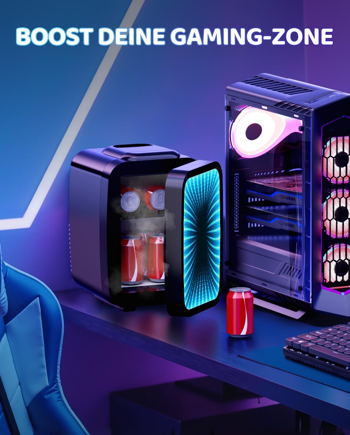 Thumbnail 5 de LIGIANT MF01C Mini Kühlschrank MF01C mit 7 Lichtmodi, Blink-Effekt und Kühl-/Warmfunktion (4 l, 6 Dosen)