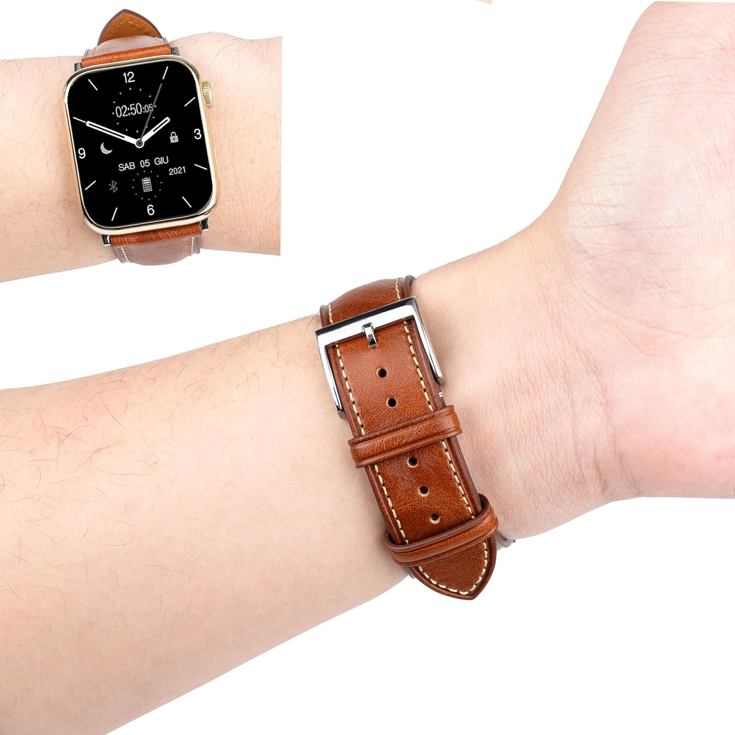 Thumbnail 4 de Leather Straps Compatible with Apple Watch 49 mm Ultra