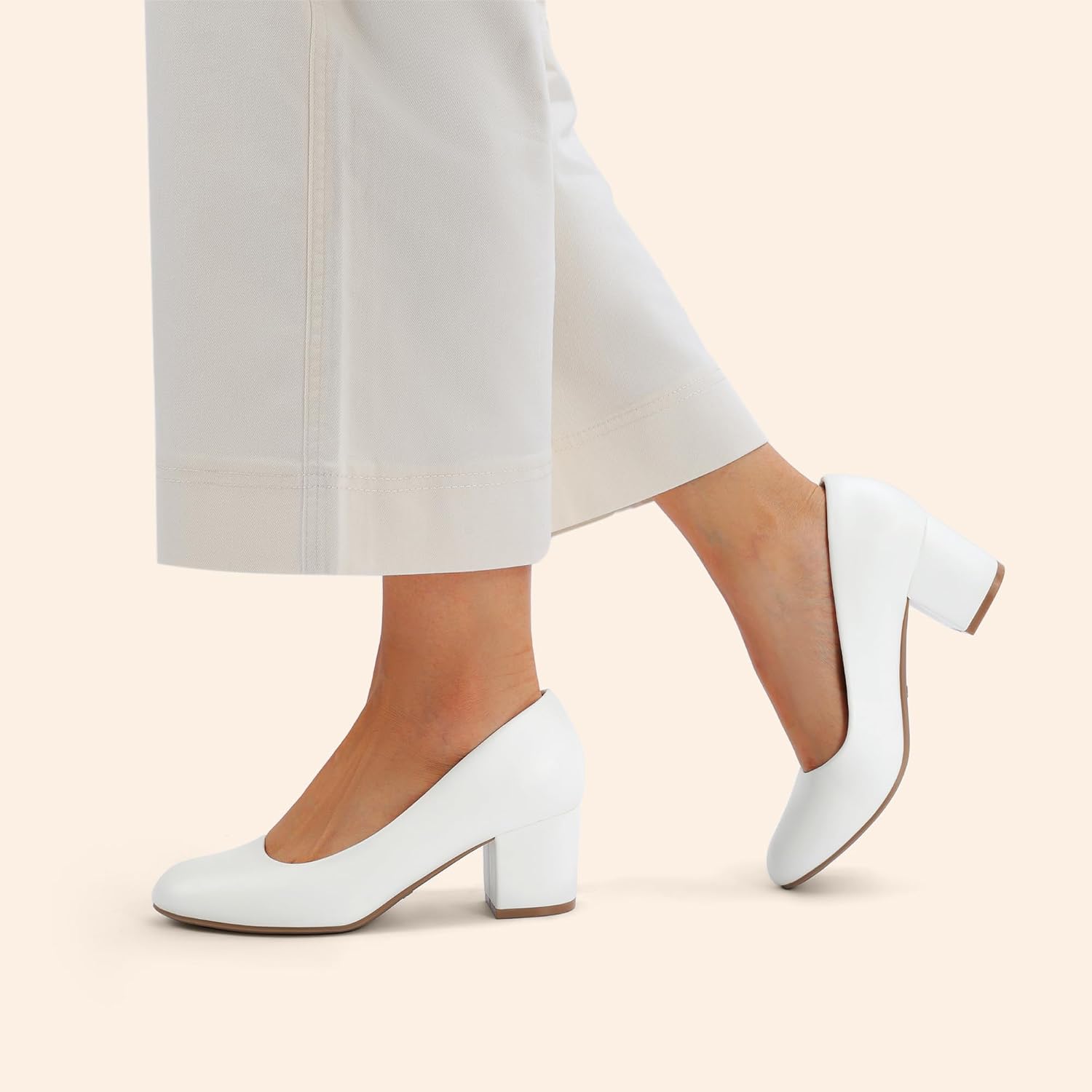 Detalle de DREAM PAIRS Escarpins femme confortables à talon épais et bout carré