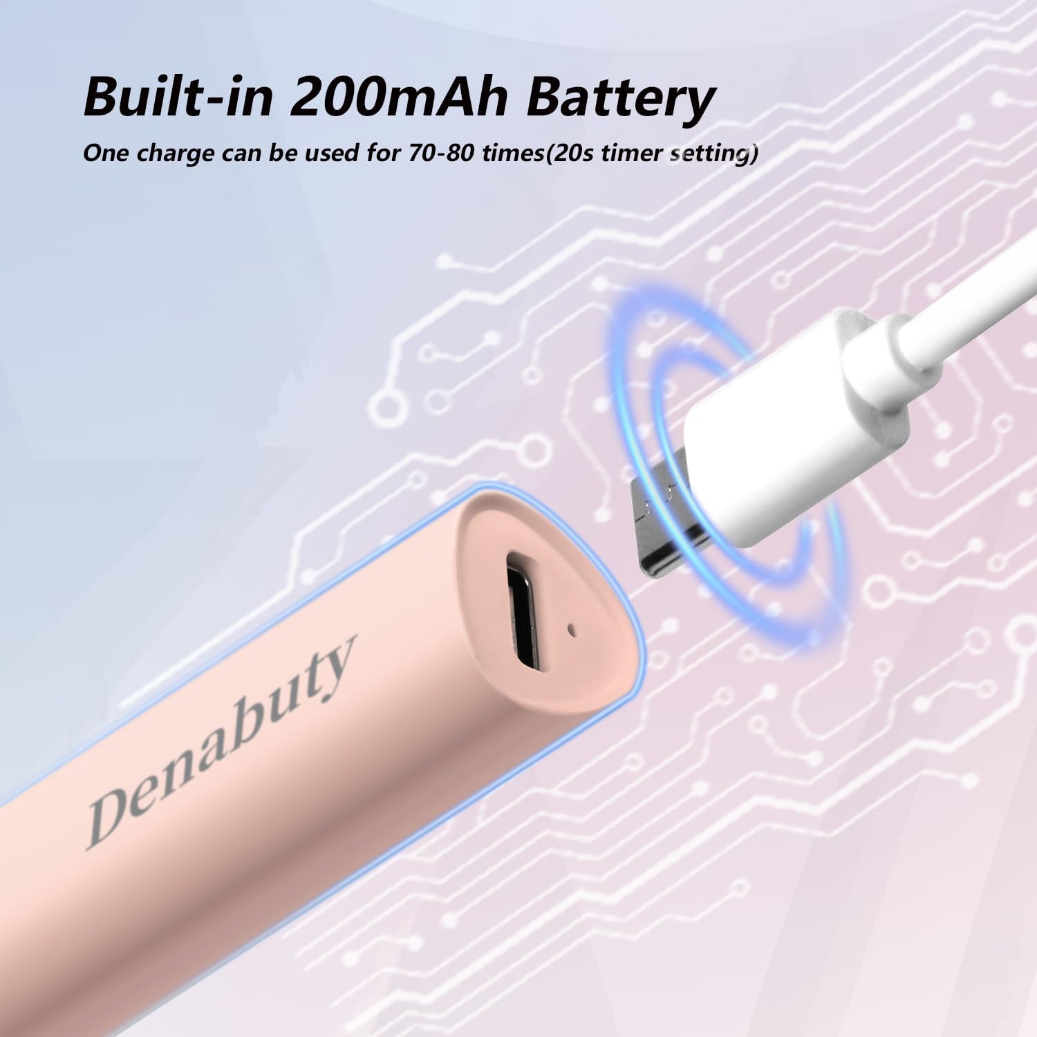Thumbnail 4 de Denabuty UV-Lampe für Gelnägel – mini UV/LED für Nägel, wiederaufladbar mit Ständer (rosa)