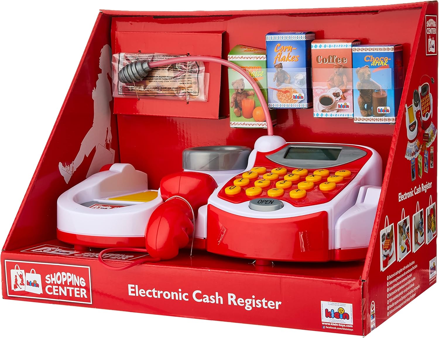 Detalle 2 de Theo Klein 9373 Registratore di cassa supermercato elettronico con scanner, bilancia e accessori