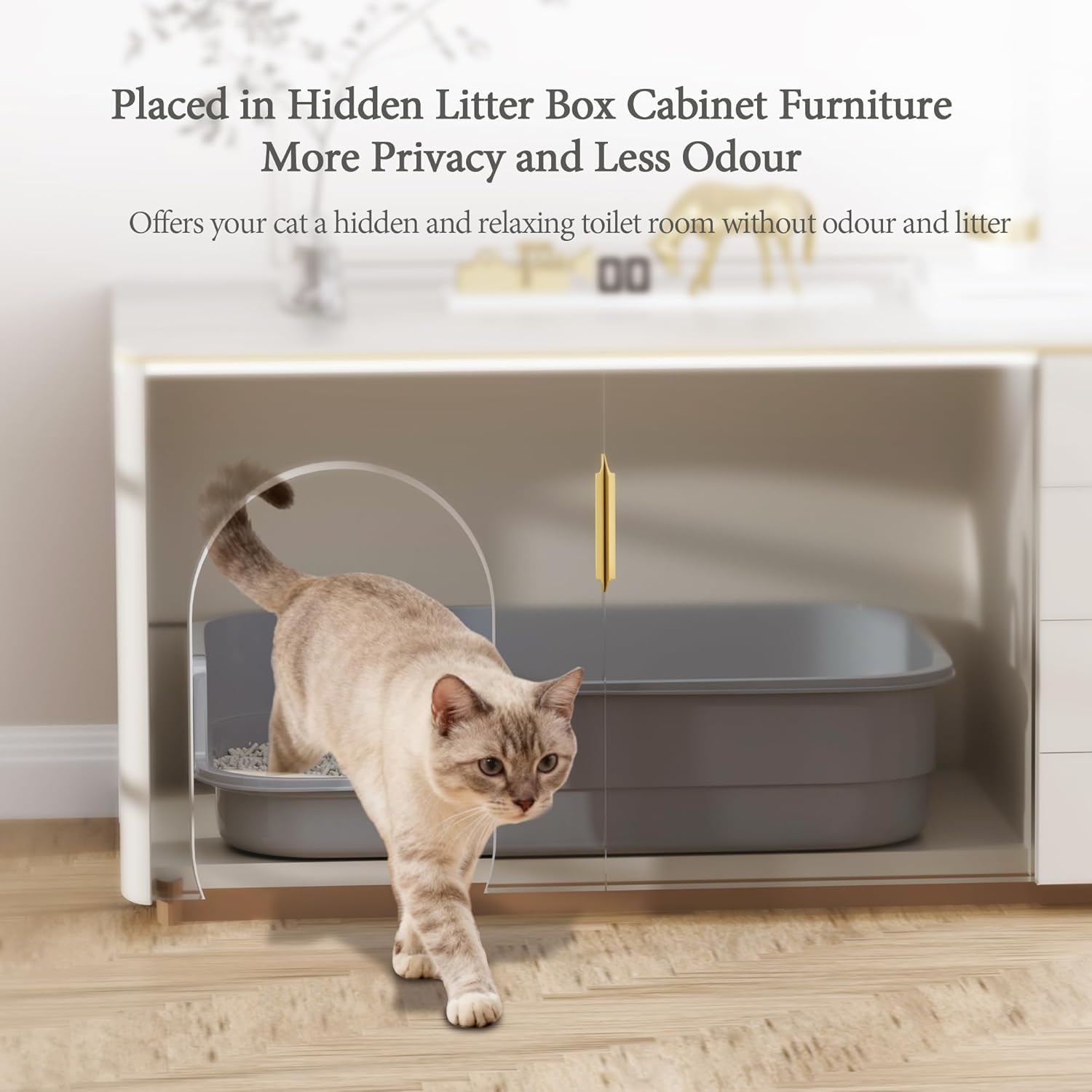 Thumbnail 3 de Vealind Extra Large Cat Litter Tray with High Sides and Low Entrance (60 x 40 x 15 cm)
