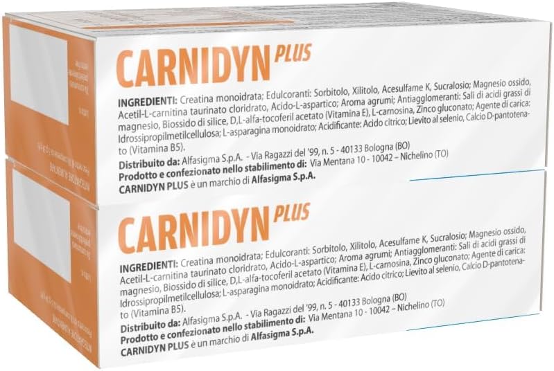 Detalle 2 de Carnidyn Plus: integratore per energia e concentrazione, 36 compresse masticabili agrumi