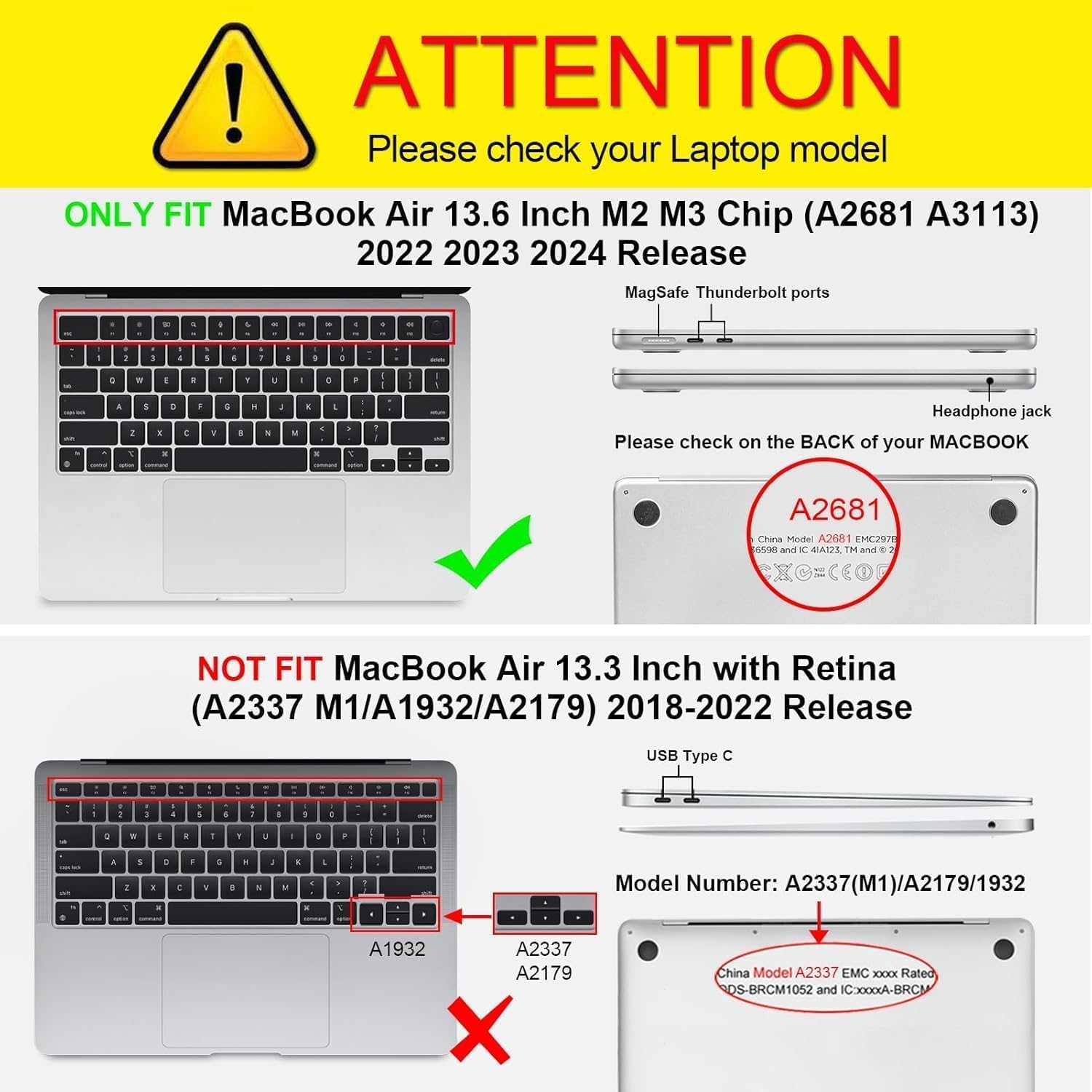 Detalle 2 de Fintie MacBook Air 13.6" clear hard shell case