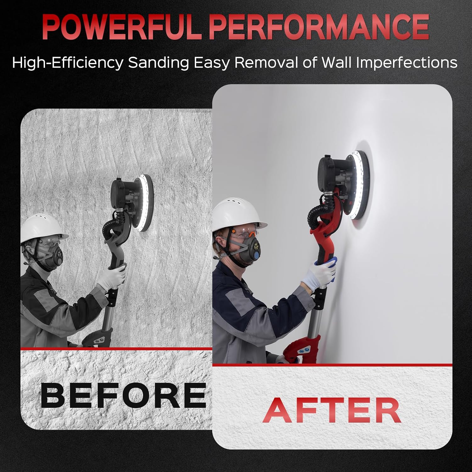 Thumbnail 5 de IMQUALI IM008R Drywall Sander, 8-Amp, Variable Speed, LED Light