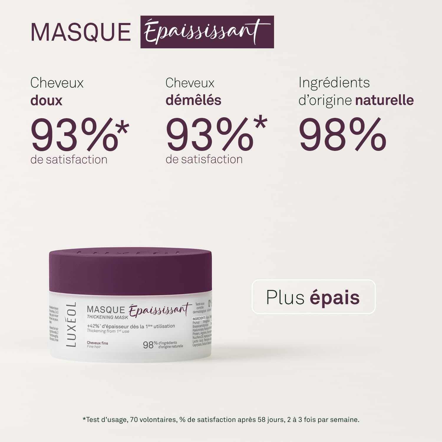 Thumbnail 2 de LUXEOL Masque Cheveux Épaississant 200 ml