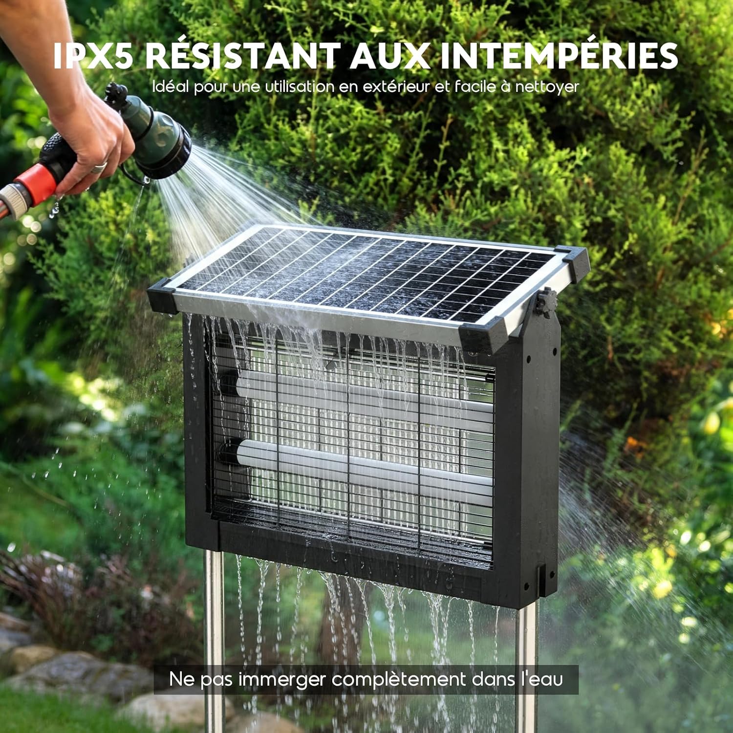 Thumbnail 6 de Dnenellr Lampe Anti-Moustique Solaire d’Extérieur 4500V, IPX5, USB-C – parfait pour jardin et camping