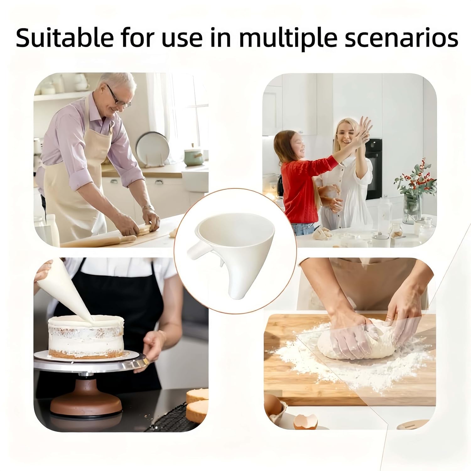 Thumbnail 6 de LWOGD Flour Funnel for KitchenAid Tilt-Head Mixers, Red, Dishwasher Safe