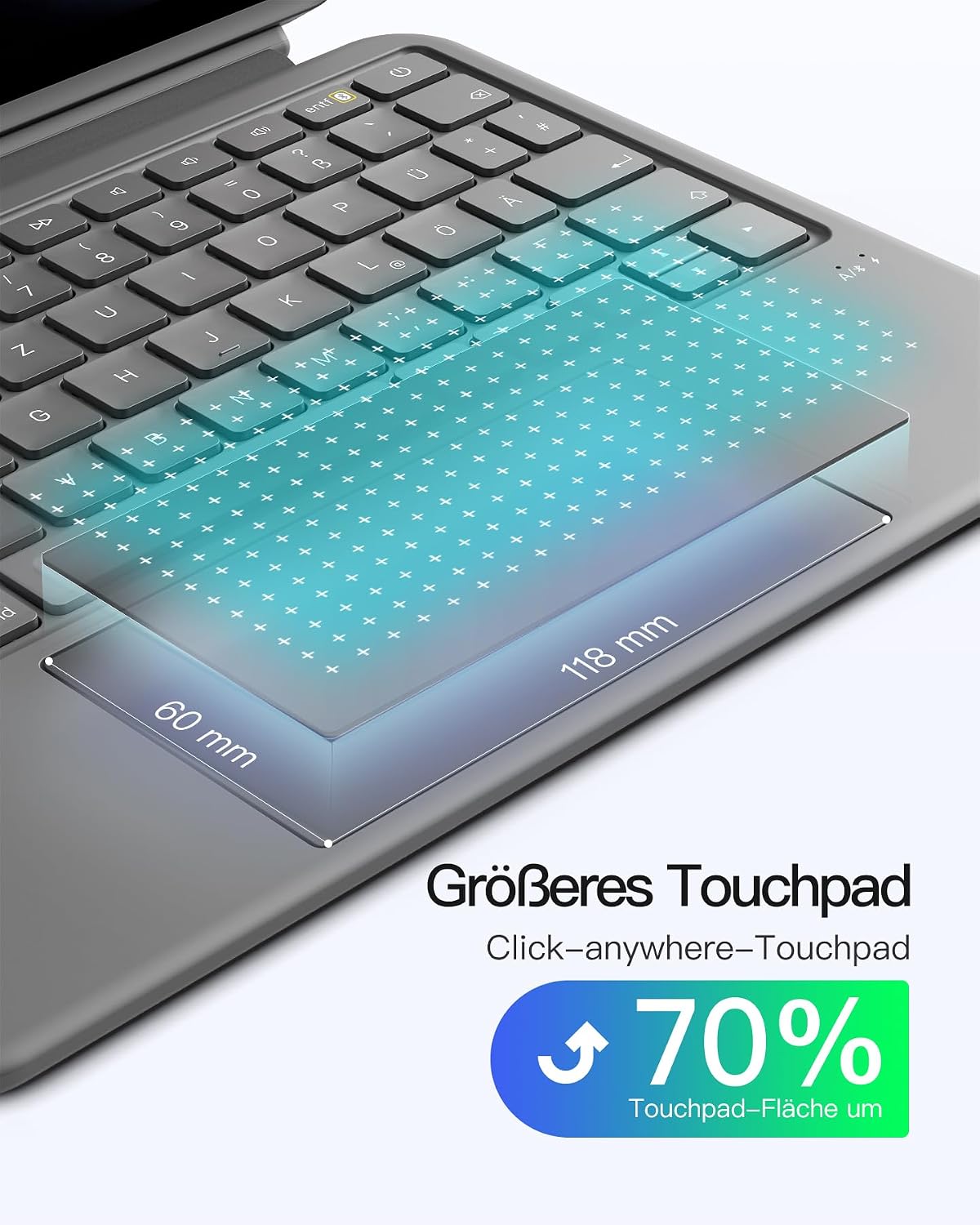 Detalle 1 de Inateck AceTouch Pro Tastatur 11 Zoll