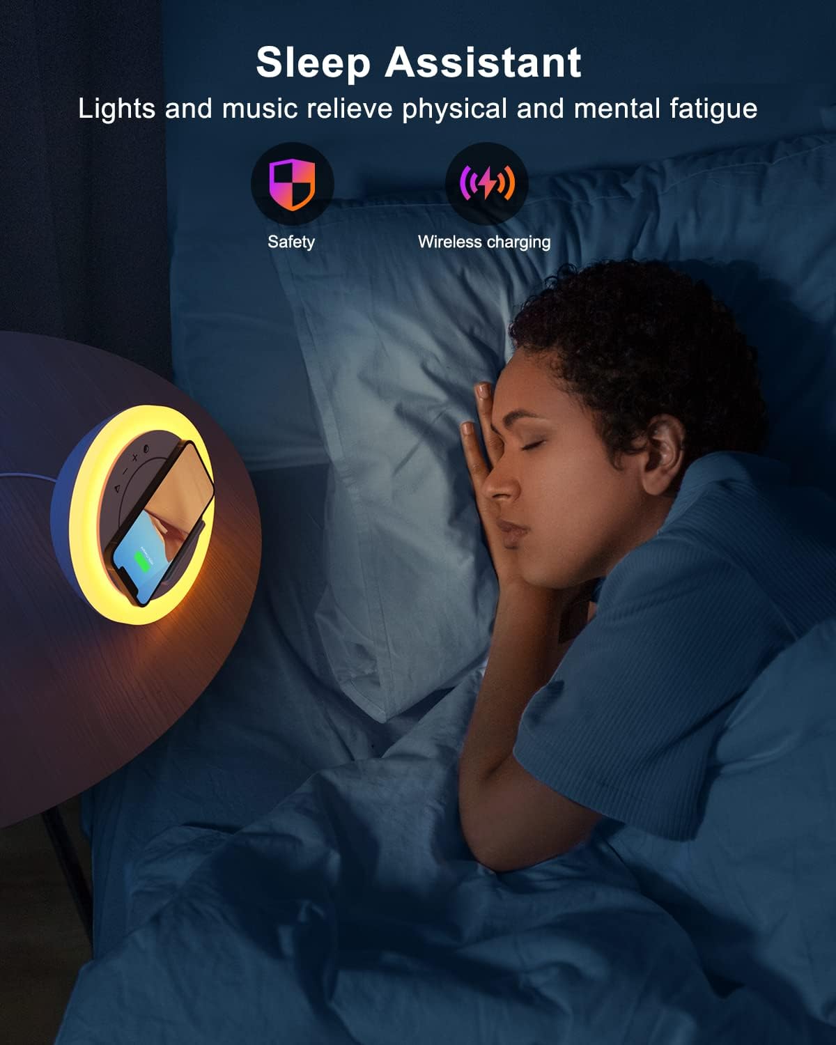 Thumbnail 2 de Swarmir 5W wireless charging Bluetooth Speaker with Multicolour Night Light