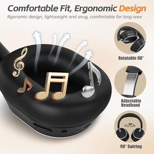 Detalle de MMWOWARTS Hybrid Active Noise Cancelling Bluetooth Headphones review