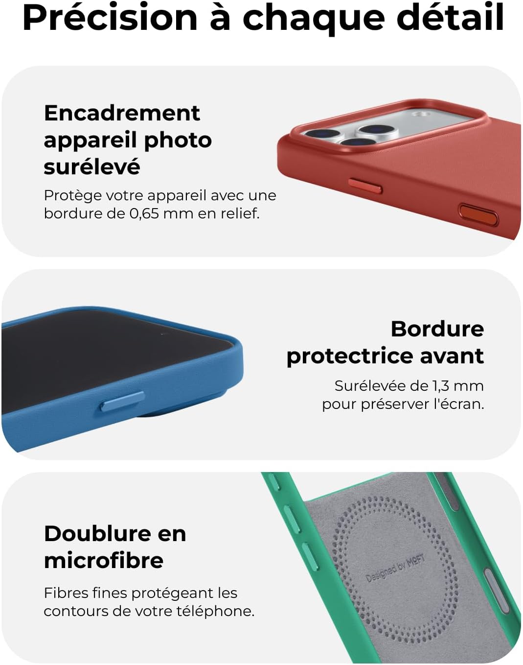 Thumbnail 4 de MOFT MOVAS Snap Coque Magnétique pour iPhone 17 Pro – cuir végan ultra slim, MagSafe et protection optique en Ocre Rouge