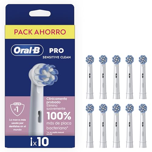 Detalle de Oral-B Sensitive Clean Cabezales de Recambio Originales (Blanco) – Pack de 10
