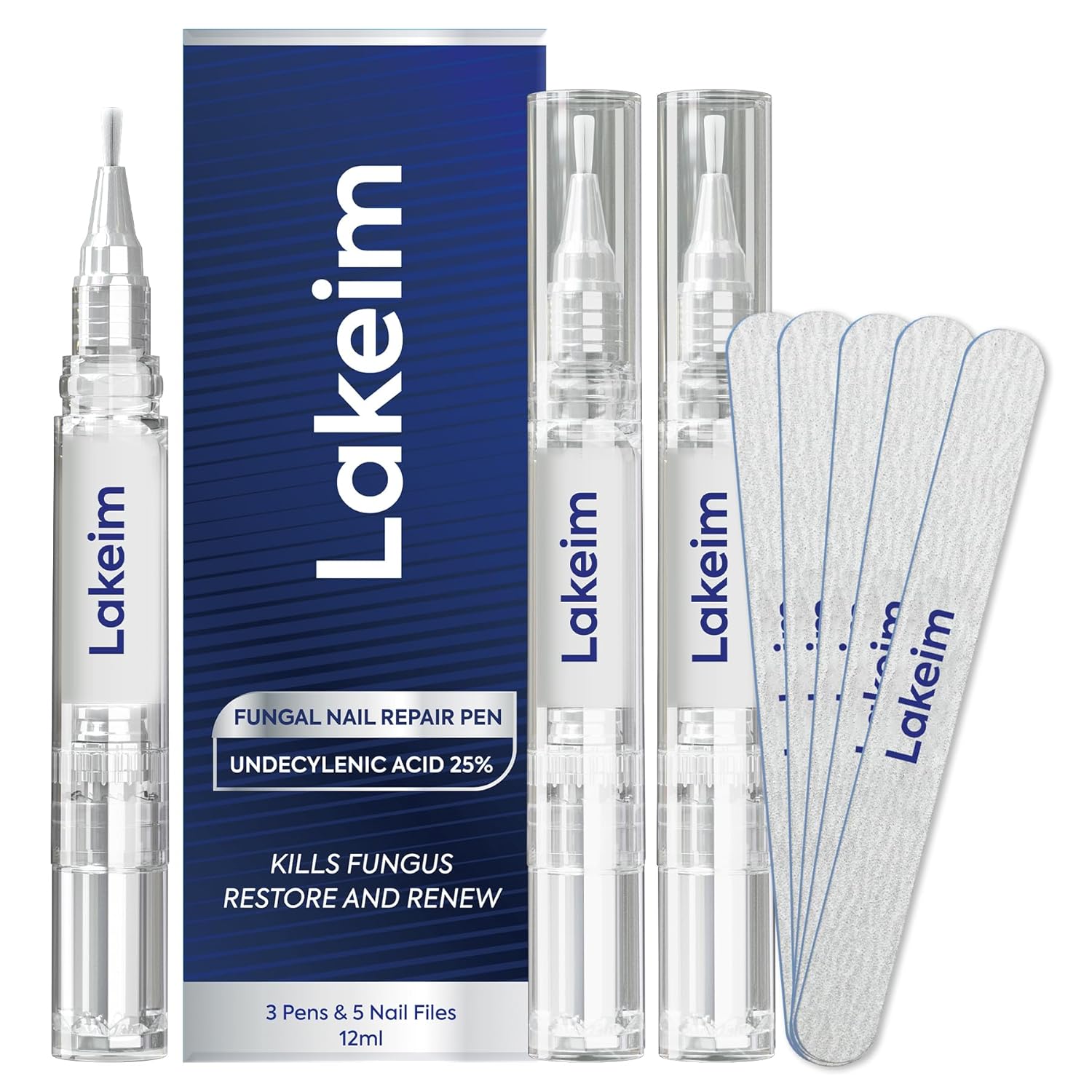 Detalle de Lakeim Toenail Fungus Treatment, 25% Undecylenic Acid, Tea Tree Oil, 3 Pens
