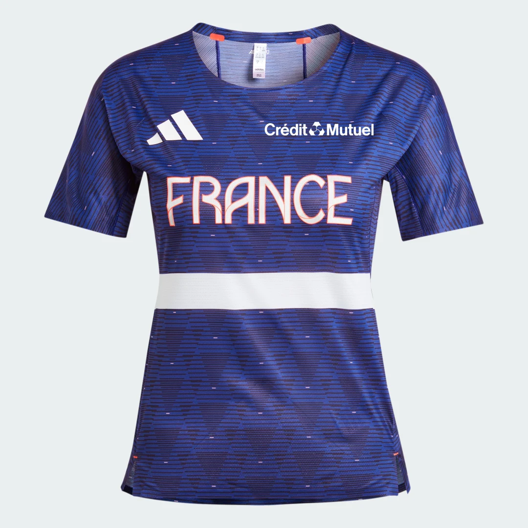 Detalle 2 de Camiseta Team France Athletisme (Mujer) de Adidas – azul