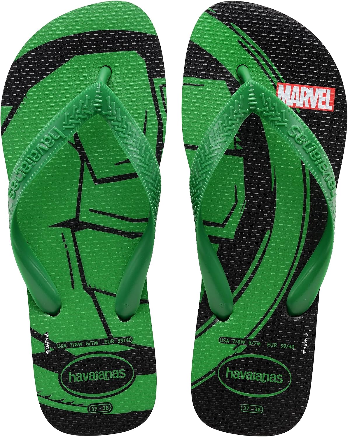 Detalle de Havaianas Top Marvel Logomanía infradito uomo con stampa supereroi