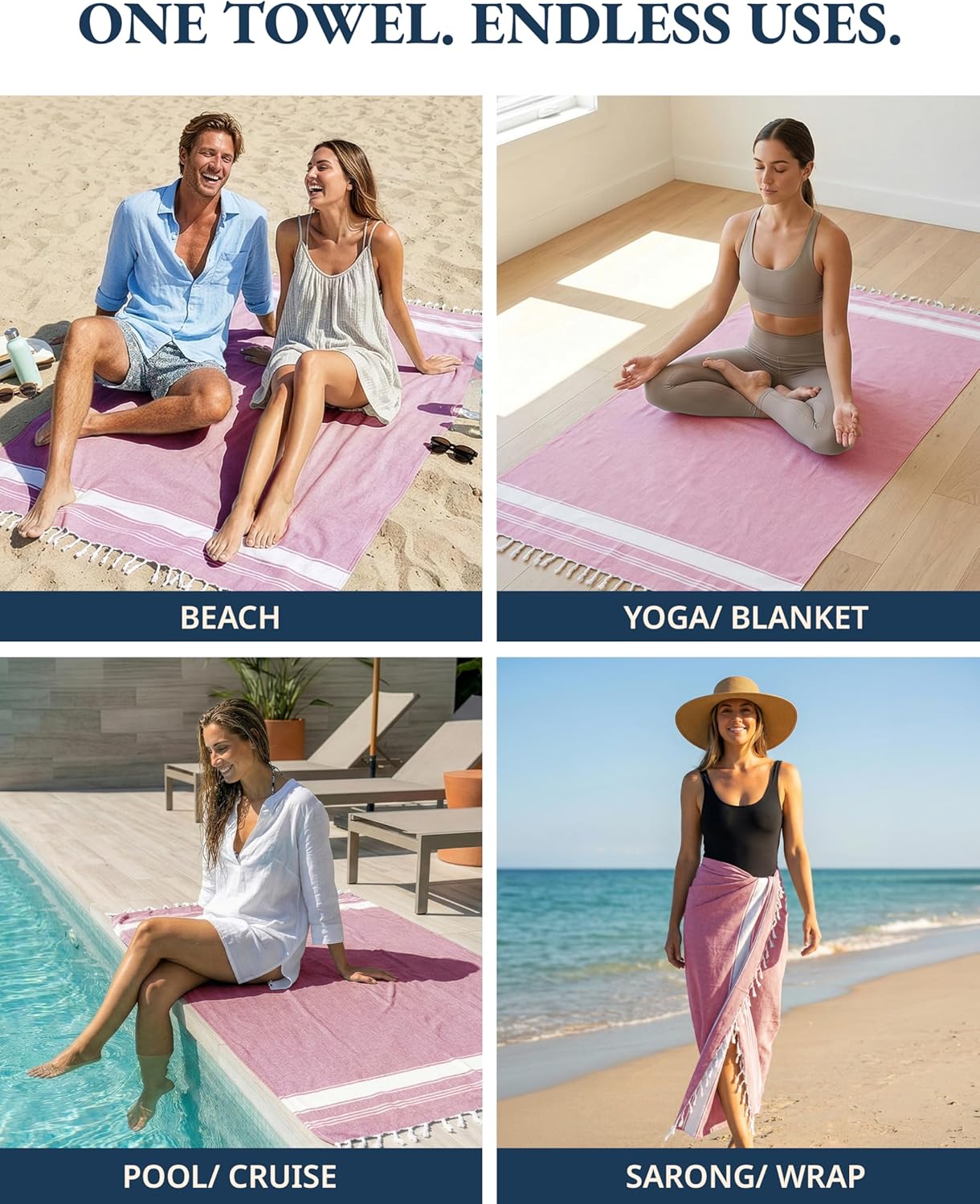 Detalle de LANE LINEN Turkish towels, set of 6