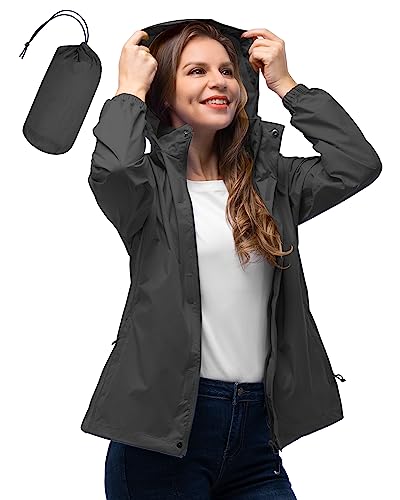 Detalle de 33,000ft Damen Regenjacke wasserdicht faltbar – atmungsaktiver Windbreaker