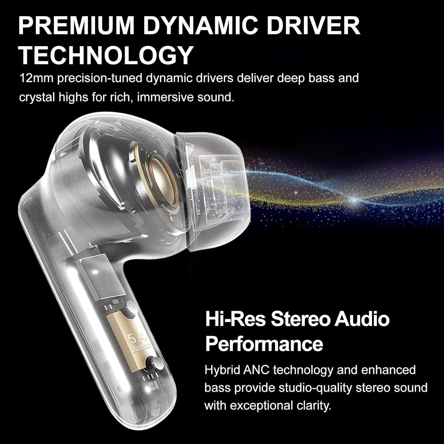 Detalle de Canareen Wireless Earbuds ANC with Bluetooth 5.4