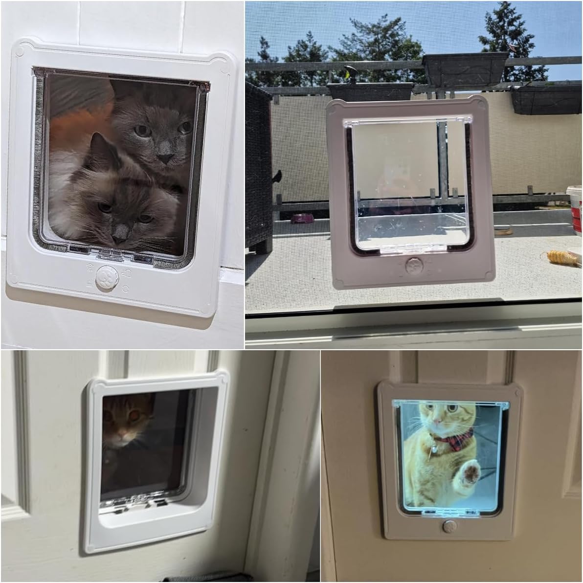 Detalle de PETLESO Large Cat Flap for Wooden/UPVC/Interior Doors (9.25" x 10.8"), 4-Way Locking