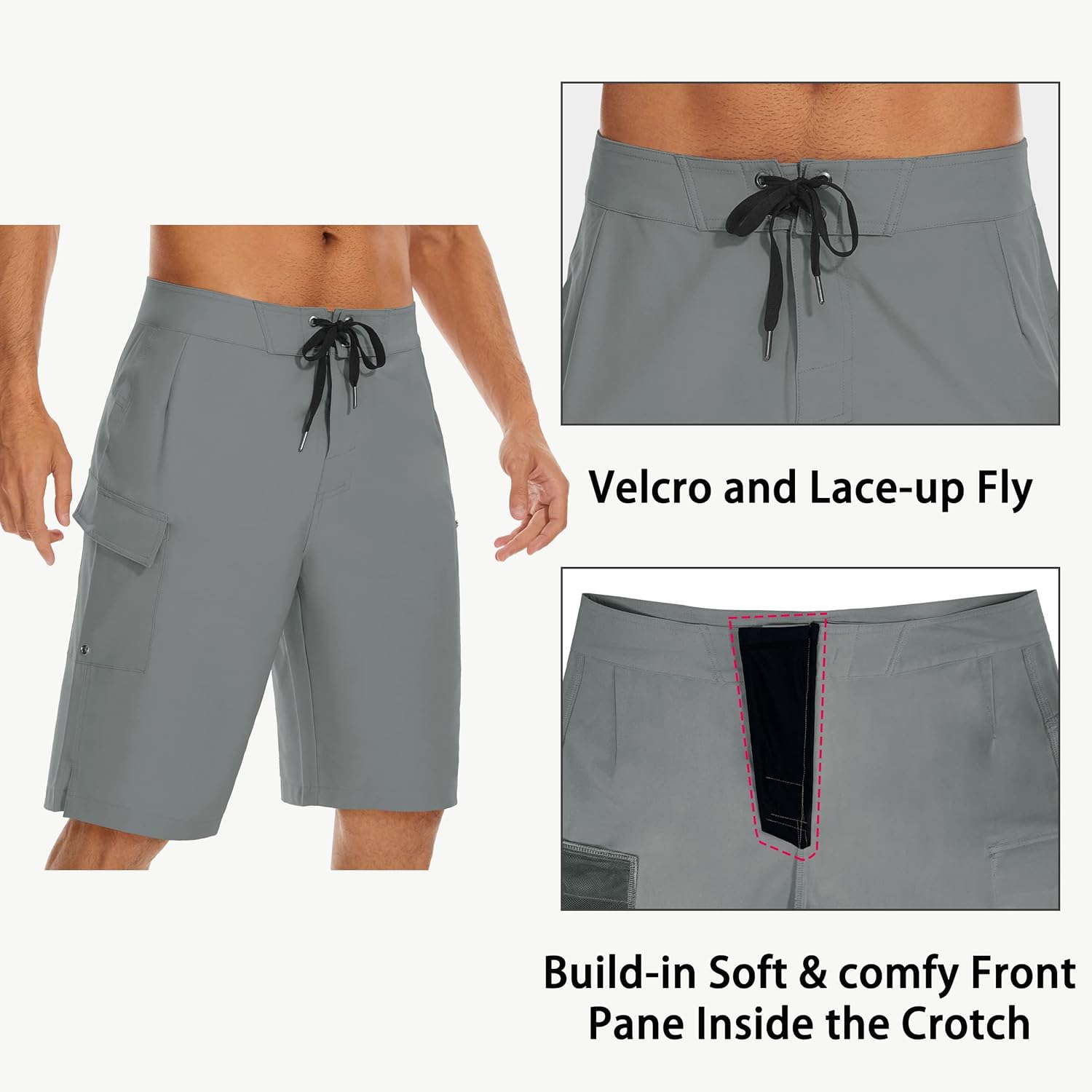 Thumbnail 2 de MIVEI 22" Men's Board Shorts Swimwear with UPF50+ and Zipper Pocket