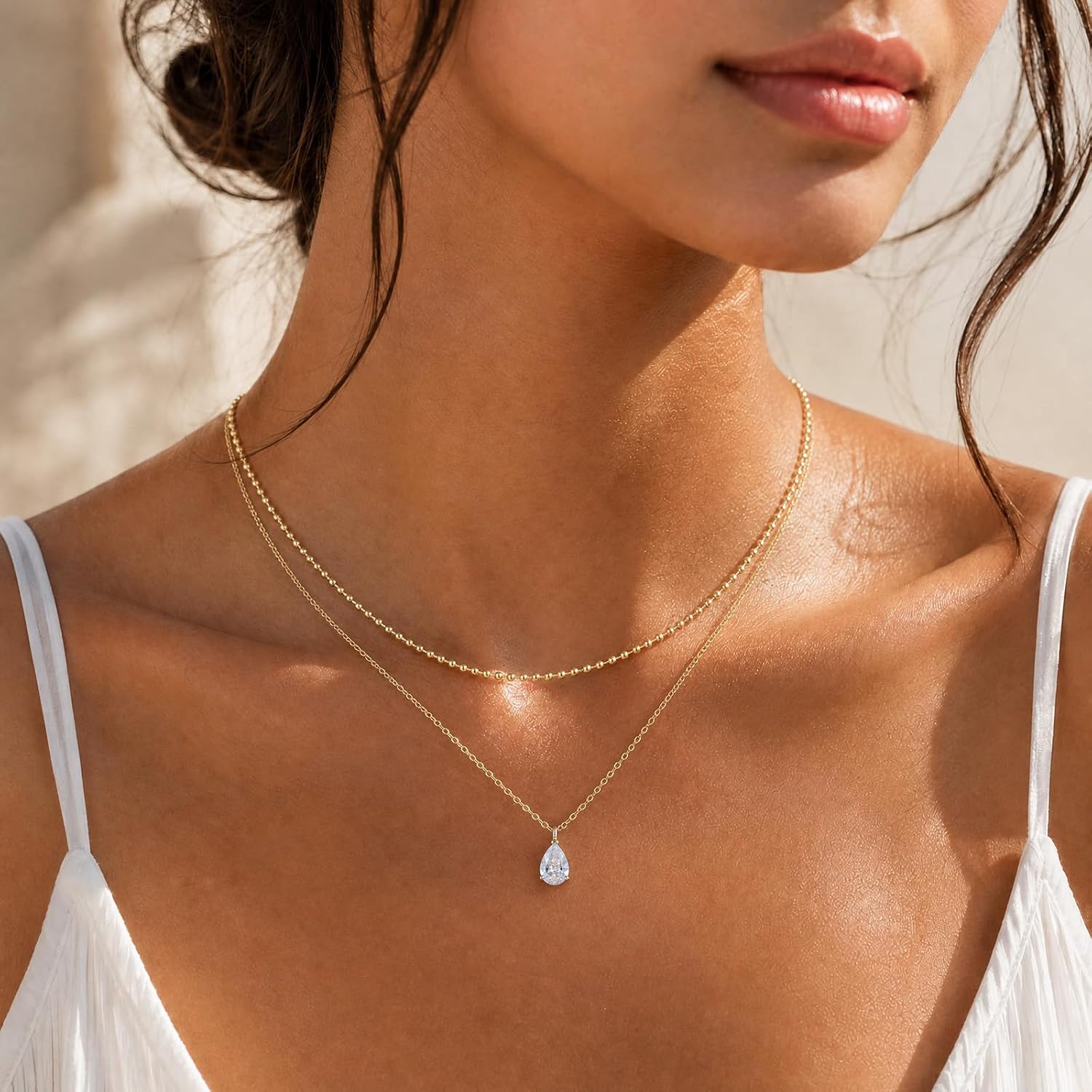 Detalle de Sylune Layered Necklace 5 mm