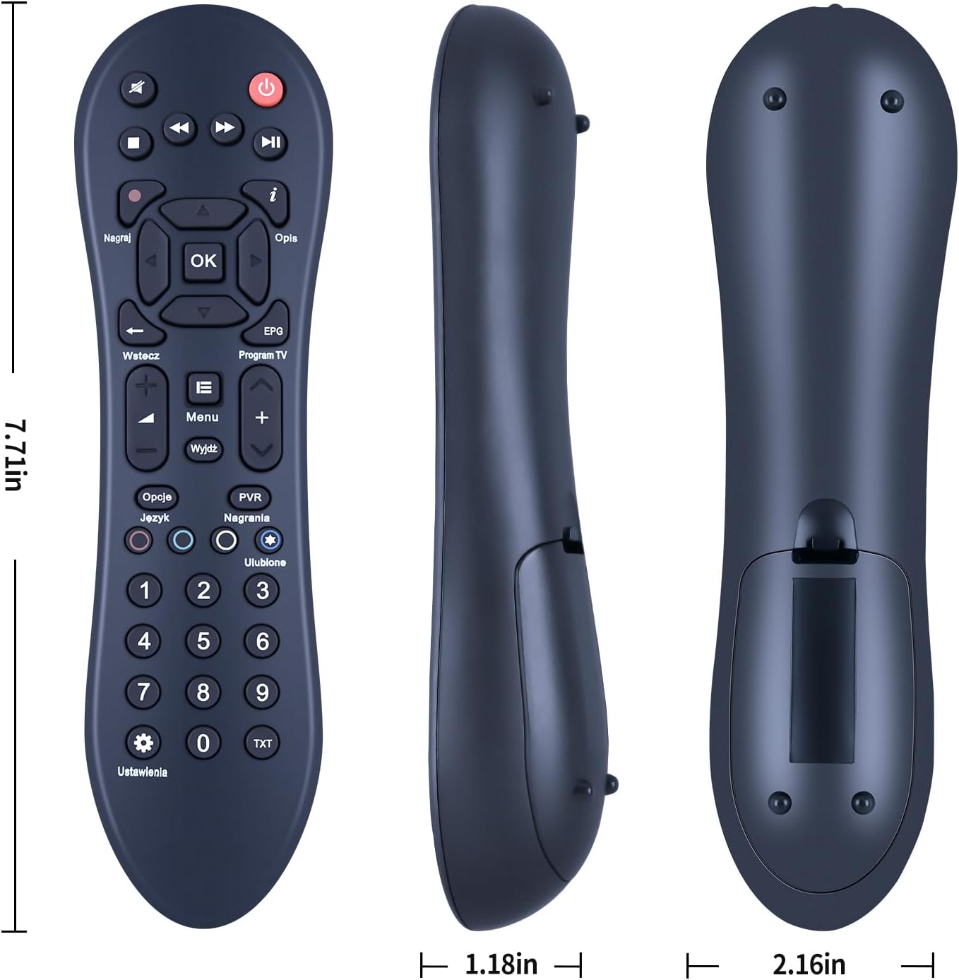 Detalle de TCNOUMT Replacement Remote for Pilot Cyfrowy Polsat EvoBox HD7000/HD3000/HD5000/HD2000/HD6000/HD1000