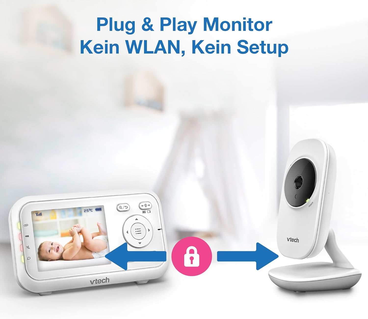 Thumbnail 2 de VTech Babymonitor VM3255 – Video-Babyphon mit beweglicher Kamera, 2,8“-LCD und Nachtsicht