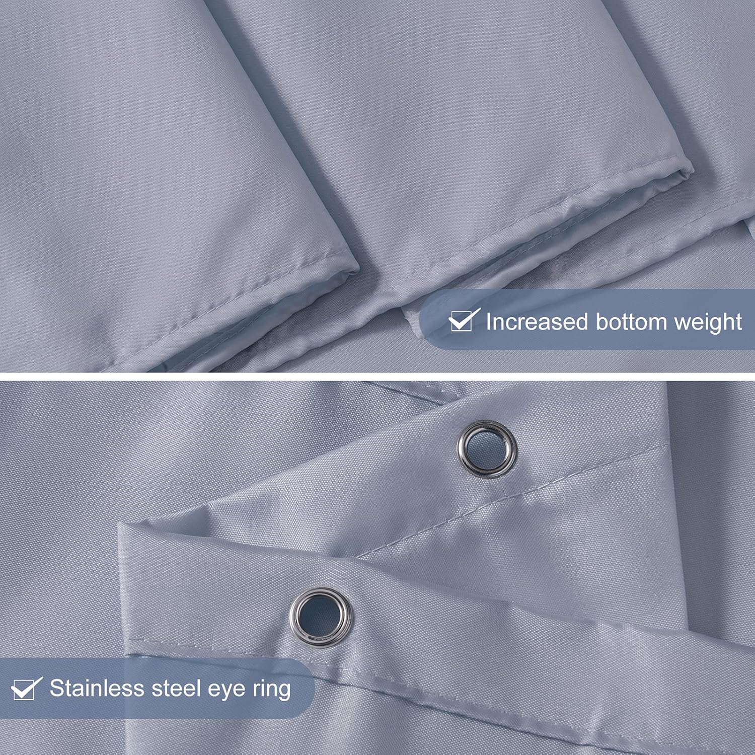 Detalle de Furlinic Tenda Doccia Antimuffa in Poliestere 200x200 cm – Blu, 12 ganci, impermeabile e lavabile