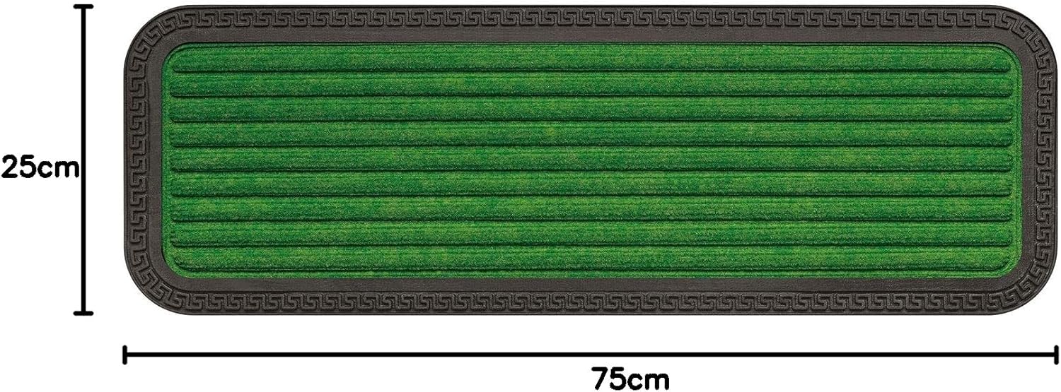 Thumbnail 1 de OLIVO.shop MOQUETTE SCALINO Zerbino antiscivolo con inserto moquette assorbente 25x75 cm – Verde