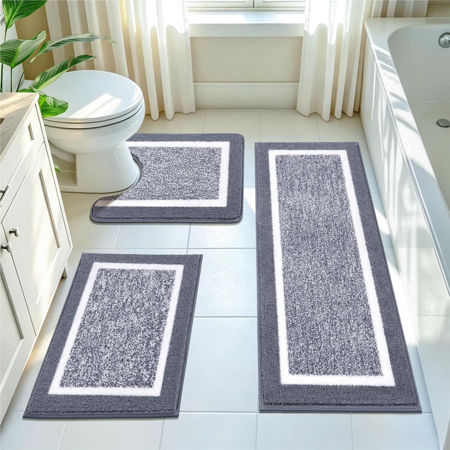 Detalle de Pauwer Bath Rug Set 3‑Piece