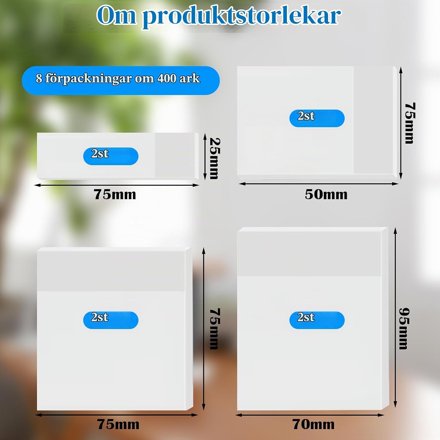 Detalle 2 de JANUIXCO SL-TMBLT genomskinliga klisterlappar, 400 st i fyra storlekar