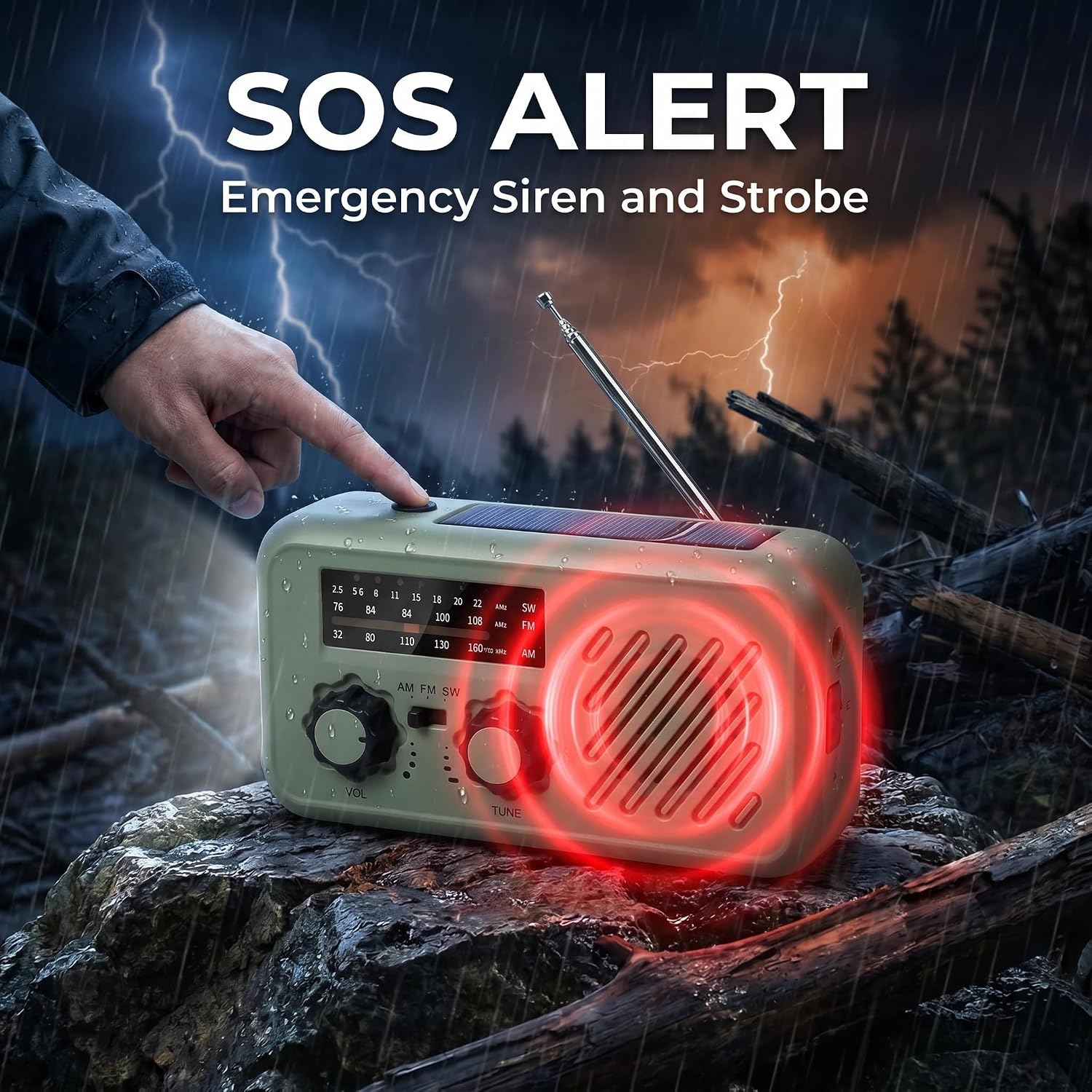 Detalle de Radio di Sopravvivenza con Ricarica Tripla e Kit Completo: Emergenza, Campeggio ed Escursionismo