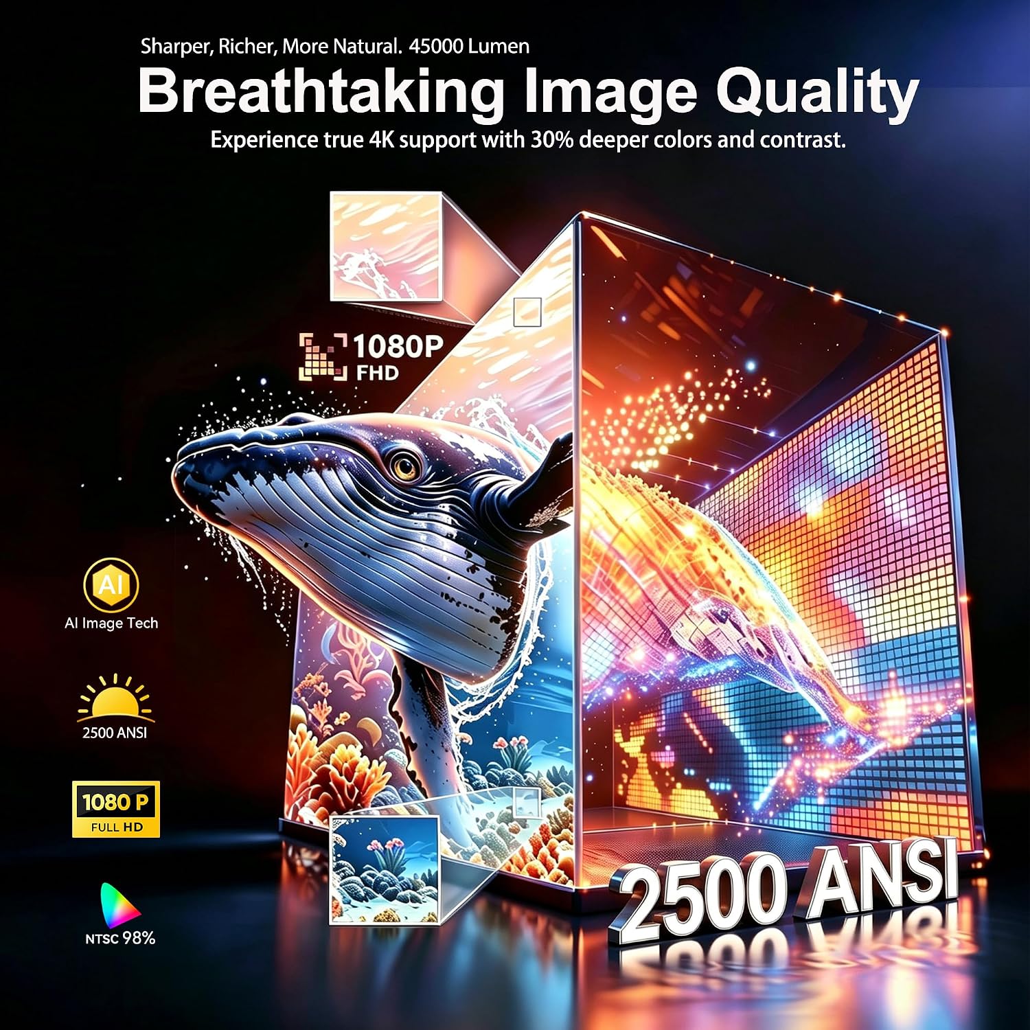 Thumbnail 1 de XIWBSY Smart Projector 1080p