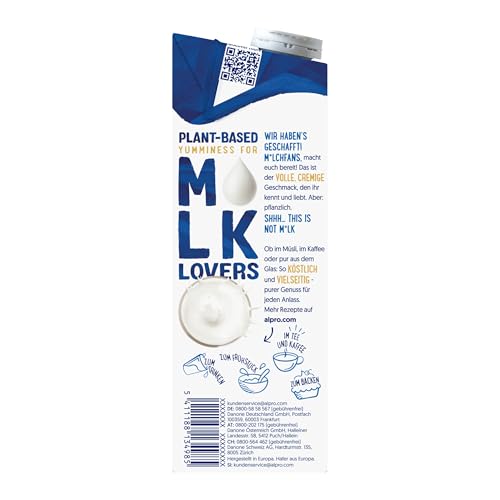 Thumbnail 15 de Alpro This is Not Milk 3,5% – 8x1L, 100% Pflanzlich & Zuckerfrei: Veganer Haferdrink im Mehrpack