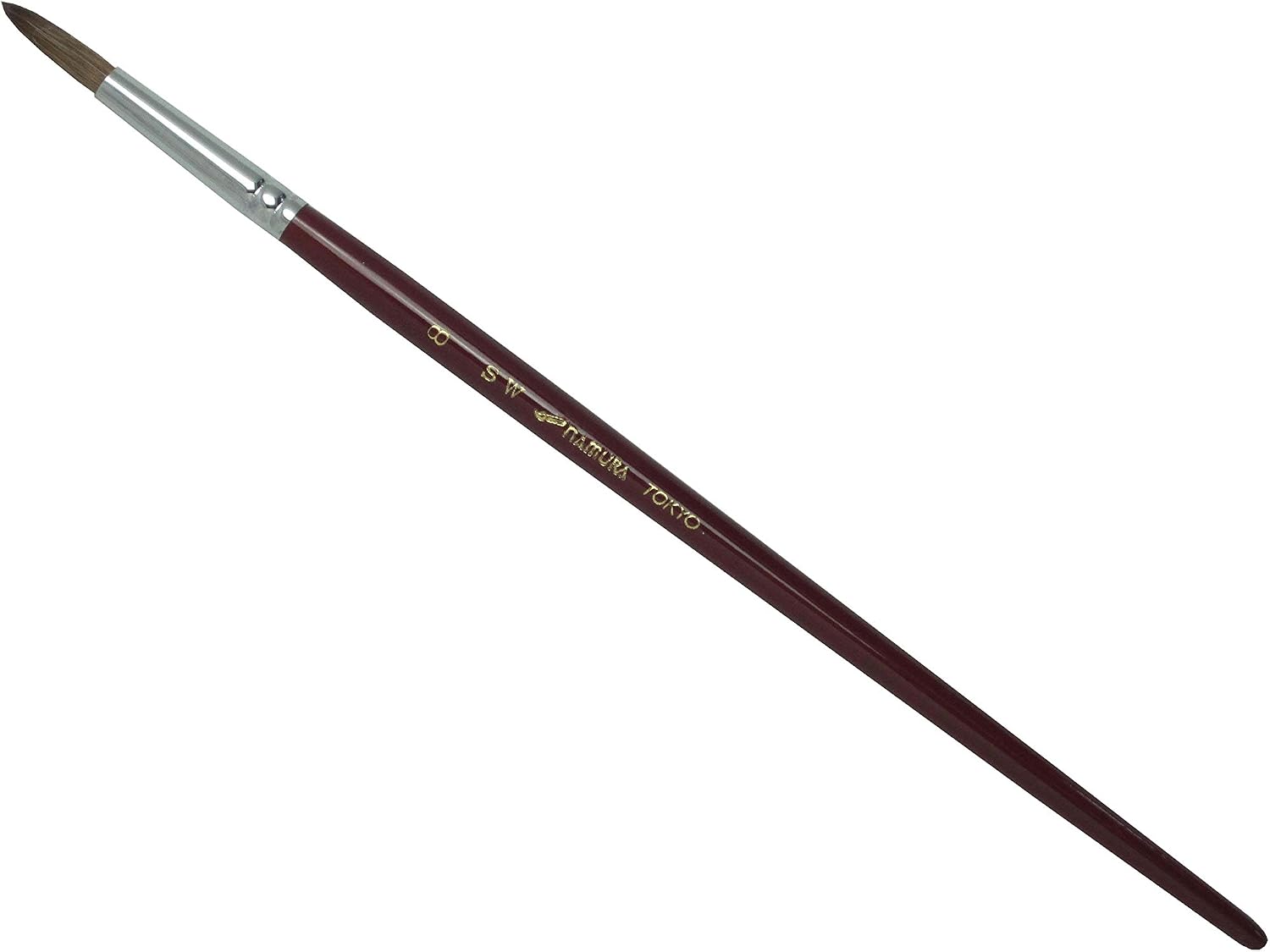 Detalle de 名村大成堂 SW 8号 丸筆 水彩筆 81105081 天然毛混毛・穂先4.8×21mm