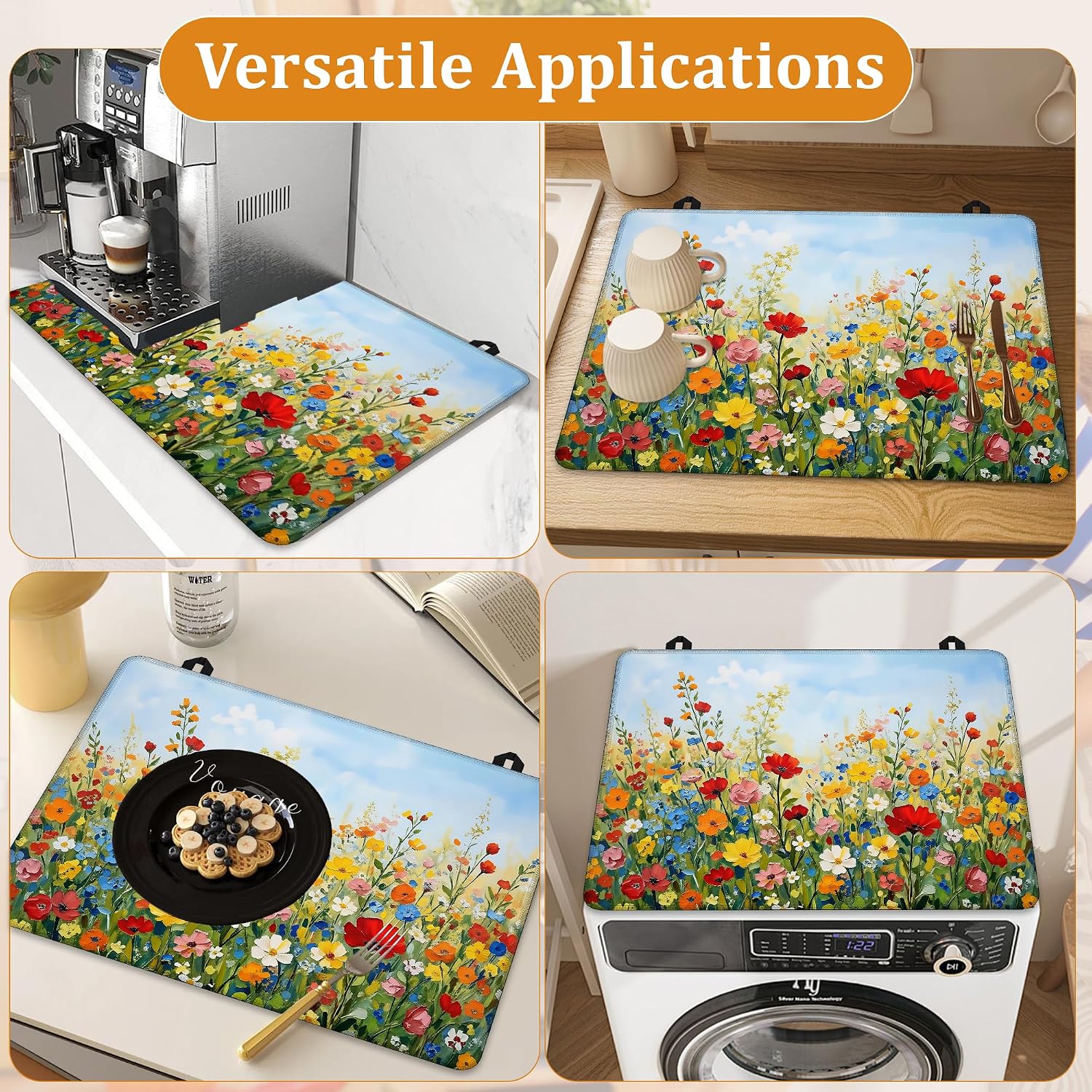 Thumbnail 6 de YIKTI Retro Oil Painting Stove Top Cover, 28 x 20 Inch, Heat-Resistant