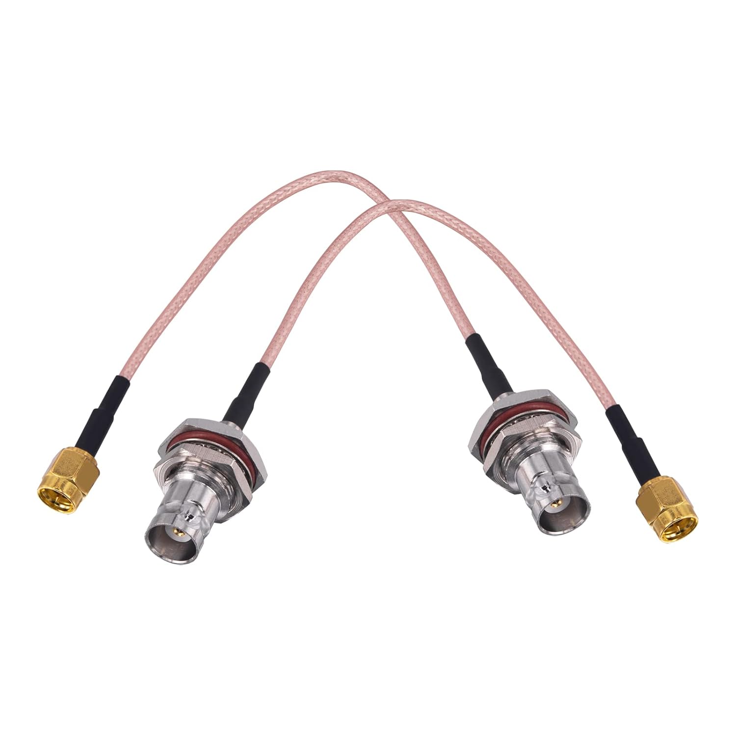 Detalle de urcianow RF Coaxial Cable 15CM BNC Female to SMA Male – 2 Pack Bulkhead Adapters