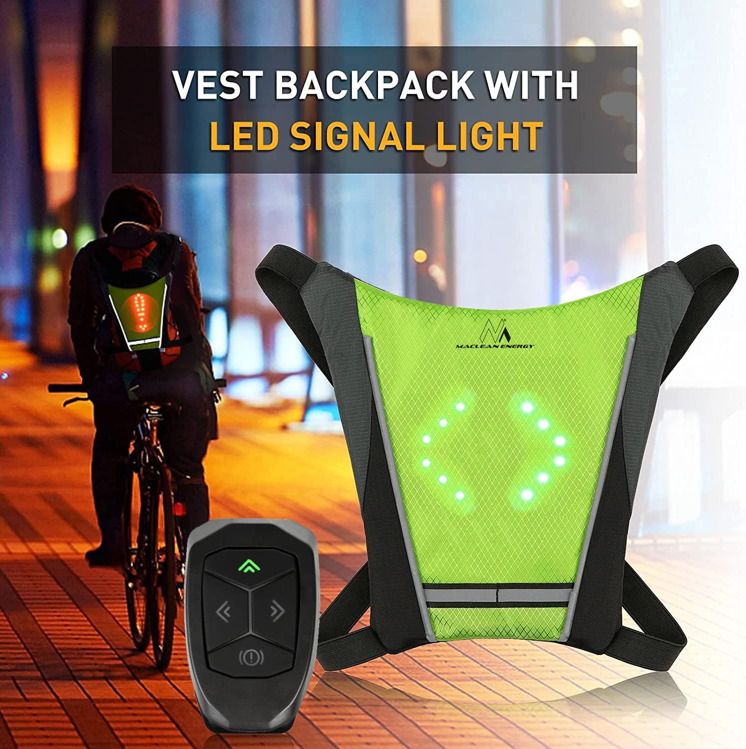Thumbnail 6 de Maclean LED Safety Vest with Direction Indicators, Wireless Remote and USB Charging