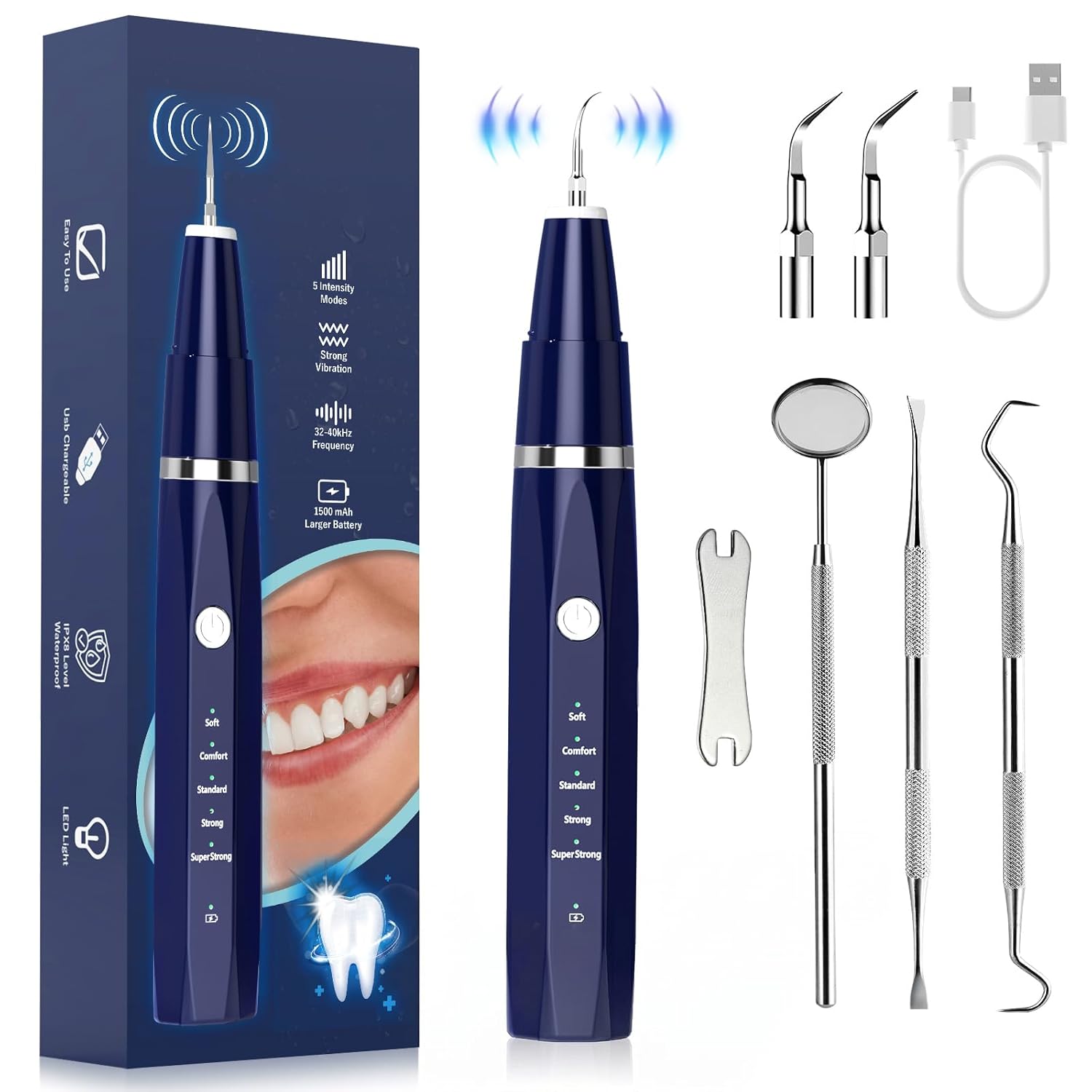 Detalle de Plaque Remover for Teeth - Tartar Remover for Teeth, Dental Calculus Remover Teeth Cleaning Kit