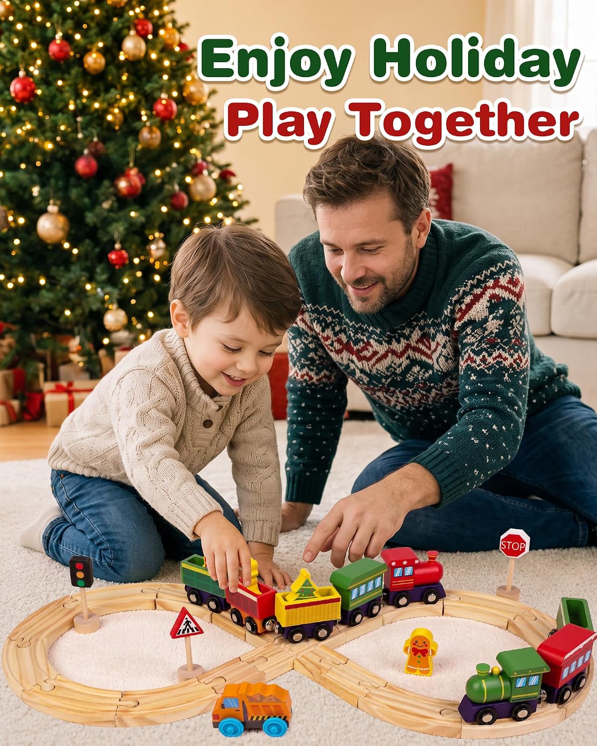 Thumbnail 6 de RONSTONE 2026 Train Advent Calendar, Wooden Magnetic Railway Set